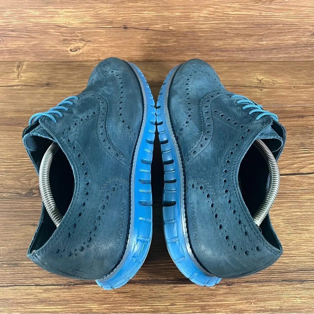 COLE HAAN ZeroGrand Blue Suede Wingtips Dress Shoes Men’s Size 11 Oxford Sneaker